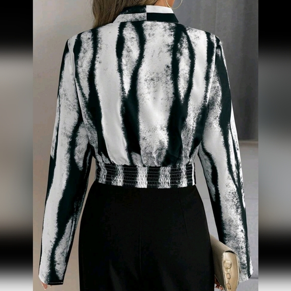 Women Casual Elegant Contrast Color V-Neck Long Sleeve Shirt, Autumn - Picture 2 of 4